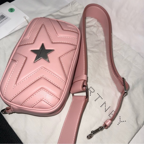NWT Stella McCartney Quilted Pink Star Camera Crossbody Bag - Picture 7 of 13